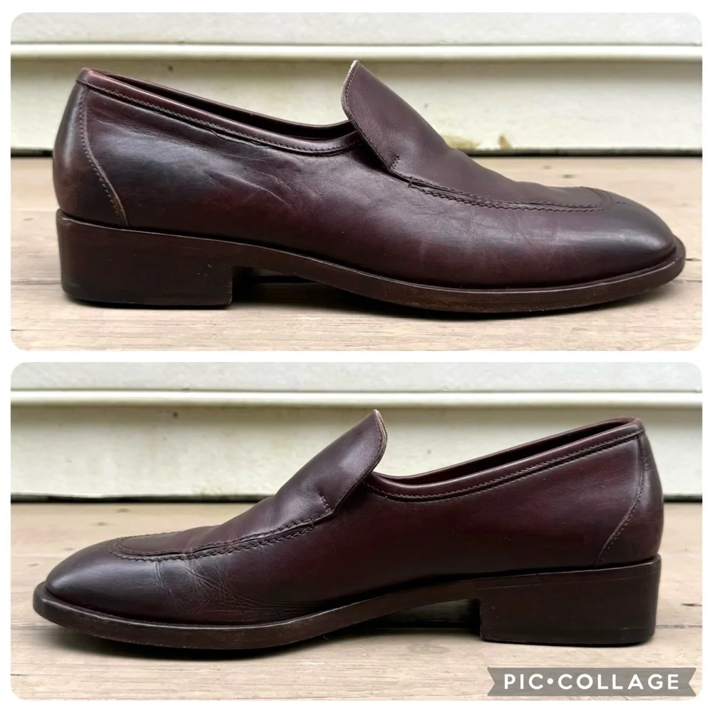 Gucci brown leather loafers shoes size 11.5
